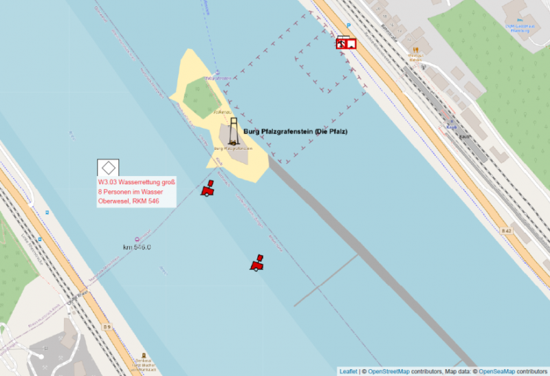 W3.03 Wasserrettung groß, 8 Personen im Wasser, Oberwesel, RKM 546
